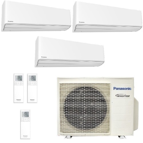 Panasonic Trio Split 1.5+1.5+1.5 kW CU-3Z52TBE CS-MZ16ZKE CS-MZ16ZKE CS-MZ16ZKE Klimaanlagen Z Etherea Weiß WiFi R-32 MZ16ZKE...
