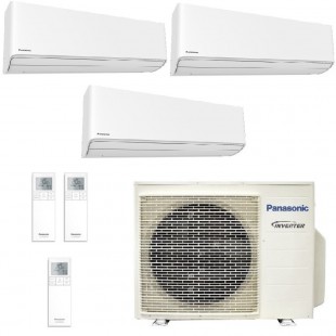 Panasonic Trio Split 1.5+1.5+2.5 kW CU-3Z52TBE CS-MZ16ZKE CS-MZ16ZKE CS-Z25ZKEW Klimaanlagen Z Etherea Weiß WiFi R-32 MZ16ZKE...