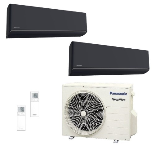 Panasonic 2.0+2.0 kW Duo Split CU-2Z35TBE CS-XZ20ZKEW-H CS-XZ20ZKEW-H Klimaanlagen XZ-H Etherea Graphitgrau 7000+7000 Btu WiF...