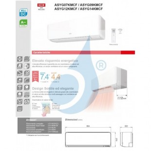 Fujitsu Mono Split 7000 Btu Serie KM WiFi ASYG07KMCF AOYG07KMCC Klimaanlage Wand 2.0 kW R-32 Weiß ASYG07KMCF+AOYG07KMCC