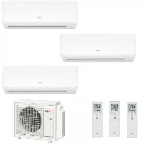 Fujitsu Trio Split KM WiFi 7+7+7 AOYG18KBTA3 ASYG07KMCF ASYG07KMCF ASYG07KMCF Klimaanlage Weiß R-32 Klimaanlage ASYG-KM-7+7+7...