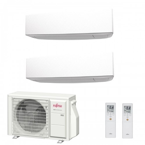 Fujitsu Duo Split KE WiFi 7+12 Btu AOYG14KBTA2 ASYG07KETF ASYG12KETF Klimaanlage Wand R-32 2.0+3.5 kW Weiß ASYG-KE-7+12-AOYG1...