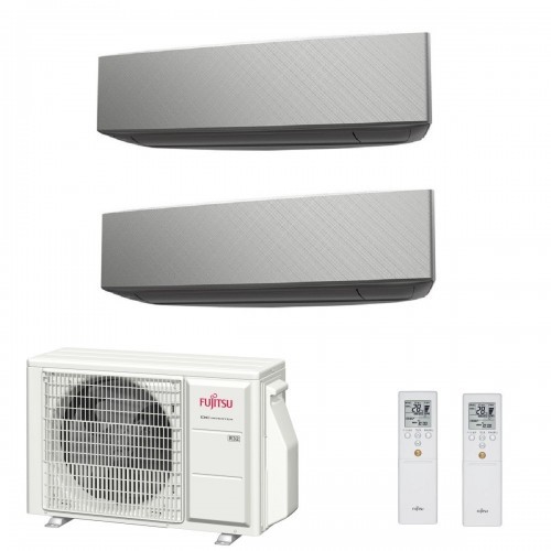 Fujitsu Duo Split KE-B Silber WiFi 7+15 Btu AOYG18KBTA2 ASYG07KETF-B ASYG14KETF-B Klimaanlage Wand R-32 2.0+4.2 kW ASYG-KE-B-...