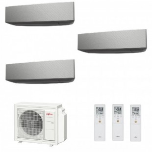 Fujitsu Trio Split KE-B WiFi 7+7+15 AOYG24KBTA3 ASYG07KETF-B ASYG07KETF-B ASYG14KETF-B Klimaanlage Silber R-32 Klimaanlage AS...