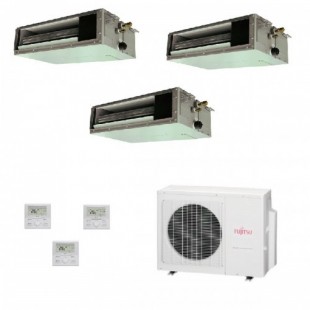 Fujitsu Trio Split KS Mini Kanaleinbaugeräte 9+9+9 AOYG18KBTA3 ARXG09KSLAP ARXG09KSLAP ARXG09KSLAP Klimaanlage R-32 ARXG-KSLA...