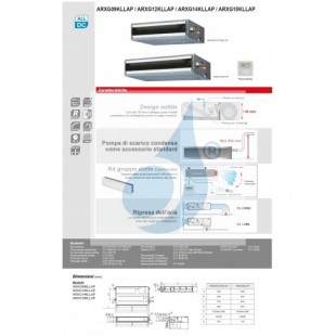 Fujitsu Mono Split 18000 Btu Kanaleinbaugeräte ARXG18KLLAP AOYG18KBTB Klimaanlage Serie KL Kompakt 5.0 kW R-32 Einzelphase 22...