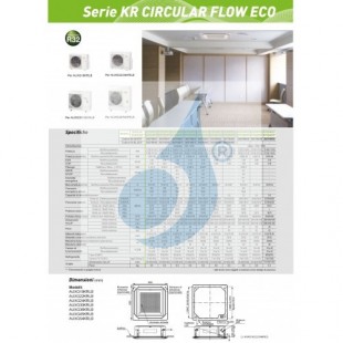 Fujitsu Mono Split Kassettengerät Weiß 22000 Btu AUXG22KRLB AOYG22KATA Klimaanlage ECO KR Circular Flow R-32 Einzelphase 220v...