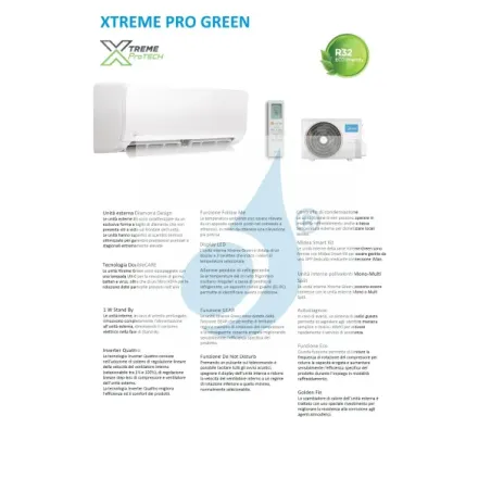 Midea Inneneinheit Wand 18000 Btu MSAGCU-18HRFN8/GR Weiß Serie Xtreme Pro GREEN WiFi R-32 MSAGCU-18HRFN8/GR