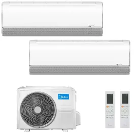 Midea Duo Split 12+12 Btu Breezeless+ M3OG-21HFN8-Q MSFAAU-12HRFN8B MSFAAU-12HRFN8B Klimaanlagen R-32 WiFi 3.5+3.5 kW Breezel...