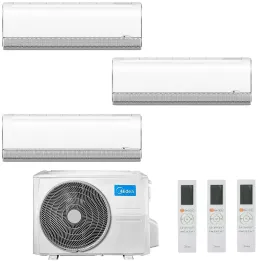 Midea Trio Split 9+9+9 Btu Breezeless+ M3OG-21HFN8-Q con 3 unità MSFAAU-09HRFN8B Klimaanlagen R-32 WiFi 2.5+2.5+2.5 kW Breeze...