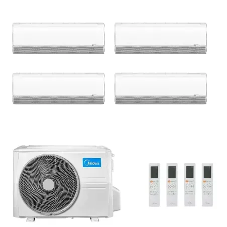 Midea Quadri Split 12+12+12+12 Btu Breezeless+ M5OE-42HFN8-Q con 4 unità MSFAAU-12HRFN8B Klimaanlagen R-32 WiFi A++ A+ Breeze...