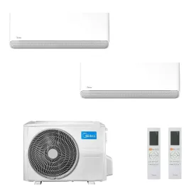 Midea Duo Split 9+12 Btu Breezeless E M2OE-18HFN8-Q MSCB1BU-09HRFN8 MSCB1BU-12HRFN8 Klimaanlagen R-32 WiFi 2.5+3.5 kW Breezel...