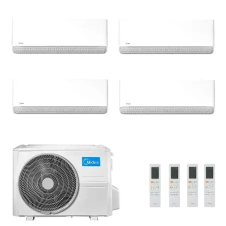 Midea Quadri Split 9+9+9+12 Btu Breezeless E M4OE-28HFN8-Q con 3 unità MSCB1BU-09HRFN8 + MSCB1BU-12HRFN8 Klimaanlagen R-32 Br...