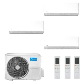 Midea Trio Split 9+9+18 Btu Breezeless E M4O-36FN8-Q con 2 unità MSCB1BU-09HRFN8 + MSCB1CU-18HRFN8 Klimaanlagen R-32 WiFi Bre...
