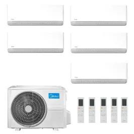 Midea Penta Split 9+9+9+9+18 Btu Breezeless E M5OE-42HFN8-Q con 4 unità MSCB1BU-09HRFN8 + MSCB1BU-09HRFN8 Klimaanlagen R-32 B...