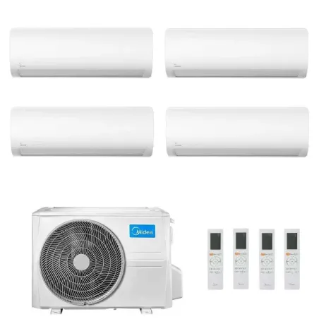 Midea Quadri Split 12+12+12+12 Btu Xtreme Pro WF M4O-36FN8-Q con 4 unità MSAGBU-12HRFN8 Klimaanlagen R-32 WiFi A++ A+ Xtreme ...