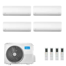 Midea Quadri Split 12+12+12+12 Btu Xtreme Pro GREEN M5OE-42HFN8-Q con 4 unità MSAGBU-12HRFN8/GR Klimaanlagen R-32 WiFi A++ A+...
