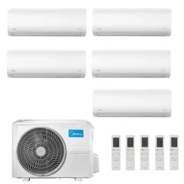Midea Penta Split 9+9+9+9+9 Btu Xtreme Pro GREEN M5OE-42HFN8-Q con 5 unità MSAGBU-09HRFN8/GR Klimaanlagen R-32 WiFi A++ A+ Xt...
