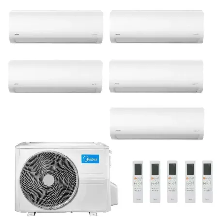 Midea Penta Split 9+9+9+9+18 Btu Xtreme Pro GREEN M5OE-42HFN8-Q con 4 unità MSAGBU-09HRFN8/GR + MSAGBU-09HRFN8/GR Klimaanlage...