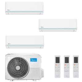 Midea Trio Split 12+12+24 Btu Evolution M4O-36FN8-Q MSAGXBU-12HRDN8 + 2 unità MSAGXDU-24HRFN8 Klimaanlagen R-32 WiFi Evolutio...