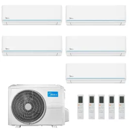 Midea Penta Split 9+9+9+9+18 Btu Evolution M5OE-42HFN8-Q con 4 unità MSAGXAU-09HRDN8 + MSAGXAU-09HRDN8 Klimaanlagen R-32 Evol...