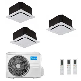 Midea Trio Split 9+9+9 Btu Kassettengerät 4-Wege 60x60 M3OA-27HFN8-Q con 3 unità MCA3I-09HRFNX(GA) Klimaanlagen R-32 A++ A+ 4...