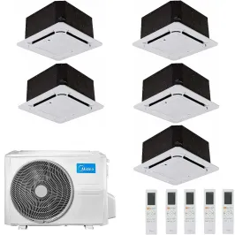 Midea Penta Split 9+9+9+9+18 Btu Kassettengerät M5OE-42HFN8-Q con 4 unità MCA3I-09HRFNX(GA) + MCA3I-09HRFNX(GA) Klimaanlagen ...