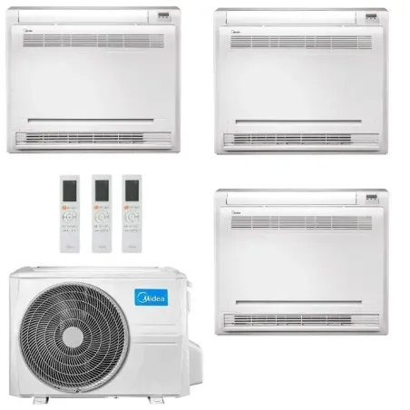 Midea Trio Split 9+9+9 Btu Fußboden Console M3OG-21HFN8-Q con 3 unità MFA2U-09HRFNX(GA) Klimaanlagen R-32 A++ A+ Console 9+9+...