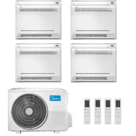 Midea Quadri Split 9+9+9+12 Btu Fußboden M4OE-28HFN8-Q con 3 unità MFA2U-09HRFNX(GA) + MFA2U-12HRFNX(GA) Klimaanlagen R-32 Co...