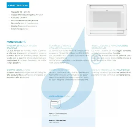 Midea Penta Split 9+9+9+9+12 Btu Fußboden M5OE-42HFN8-Q con 4 unità MFA2U-09HRFNX(GA) + MFA2U-09HRFNX(GA) Klimaanlagen R-32 C...