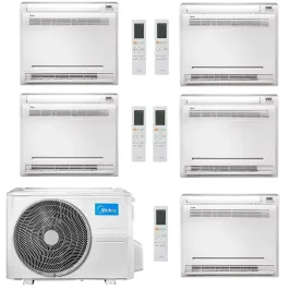Midea Penta Split 9+9+9+12+12 Btu Fußboden M5OE-42HFN8-Q 3X MFA2U-09HRFNX(GA) + 2 MFA2U-09HRFNX(GA) Klimaanlagen R-32 Console...