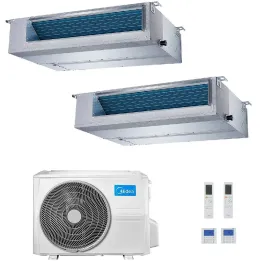 Midea Duo Split 9+9 Btu Kanaleinbaugeräte Kanal M2OE-18HFN8-Q MTI-09HWFNX(GA) MTI-09HWFNX(GA) Klimaanlagen R-32 Kanal 9+9+M2O...