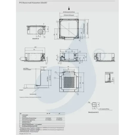 Panasonic 3.5 kW Mono Split S-36PY3E U-36PZ3E5 Klimaanlagen Kassettengerät 60 x 60 4 wege Steuerdraht 12000 Btu R-32 S-36PY3E...