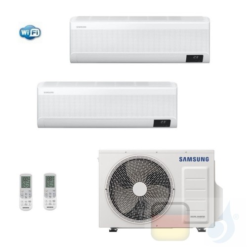Samsung Klimaanlagen Duo Split WindFree ELITE 7000+7000 Btu + AJ040TXJ2KG/EU R-32 A+++ A++ Stimmenkontrolle WiFi 2.0+2.0 kW A...