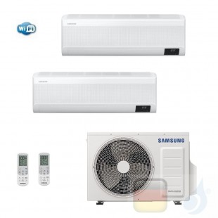 Samsung Klimaanlagen Duo Split WindFree ELITE 9000+12000 Btu + AJ050TXJ2KG/EU R-32 A+++ A++ Stimmenkontrolle WiFi 2.5+3.5 kW ...