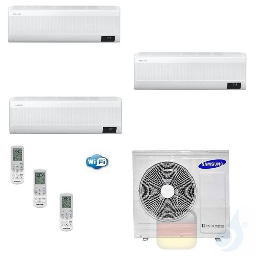 Samsung Klimaanlagen Trio Split WindFree ELITE 7000+7000+7000 Btu + AJ052TXJ3KG/EU R-32 A+++ A+ Stimmenkontrolle WiFi AR07070...