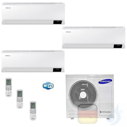 Samsung Klimaanlagen Trio Split Cebu Wi-Fi 7000+7000+12000 Btu + AJ052TXJ3KG/EU R-32 A+++ A+ Stimmenkontrolle WiFi AR070712TX...