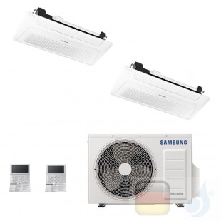 Samsung Klimaanlagen Duo Split Kassettengerät 1 Luftauslass WindFree 9000+12000 Btu R-32 AJ040TXJ2KG/EU A+++ A++ 2.6+3.5 kW A...