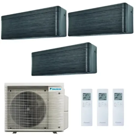 Klimaanlagen Daikin Trio Split 9+12+12 Stylish Blackwood 3MXM68A9