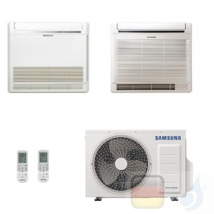 Samsung Klimaanlagen Duo Split Fußboden Console 9000+18000 Btu R-32 AJ052TXJ3KG/EU A+++ A+ 2.6+5.2 kW AJ0918TNJDKGEU+AJ052TXJ...