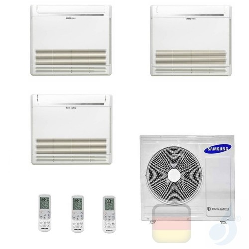 Samsung Klimaanlagen Trio Split Fußboden Console 9000+9000+9000 Btu R-32 AJ052TXJ3KG/EU A+++ A+ 2.6+2.6+2.6 kW AJ090909TNJDKG...