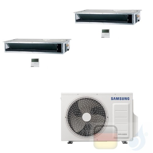 Samsung Klimaanlagen Duo Split Kanaleinbaugeräte Geringe/Mittlere Prävalenz 9000+18000 Btu R-32 AJ068TXJ3KG/EU A++ A+ 2.6+5.2...