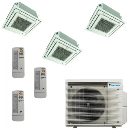 Klimaanlagen Daikin Trio Split 12+12+12 Kassette 3MXM68A9 BRC7F530W