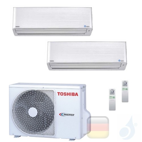 Toshiba Klimaanlagen Duo Split Wand 9000+9000 Btu R-32 Super Daiseikai 9 M10PKVPG M10PKVPG 2M10U2AVG A++ A+ 2.5+2.5 kW M10PKV...