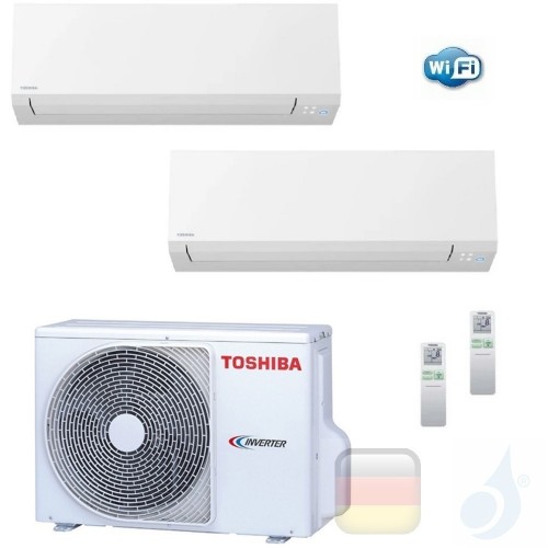 Toshiba Klimaanlagen Duo Split Wand 5000+9000 Btu R-32 Shorai Edge Wifi M05N4KVSG B10N4KVSG 2M14U2AVG A++ A+ 1.5+2.5 kW M05N4...