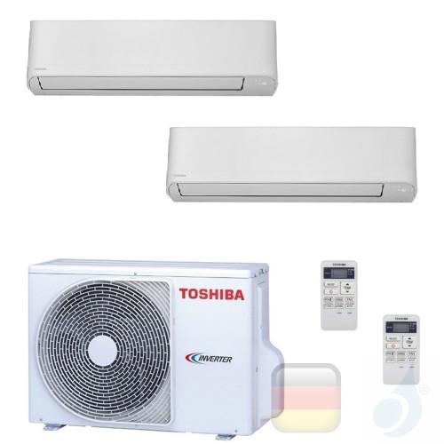 Toshiba Klimaanlagen Duo Split Wand 7000+9000 Btu R-32 Seiya B07J2KVG B10J2KVG 2M10U2AVG A++ A+ 2.0+2.5 kW B07J2KVG+B10J2KVG+...