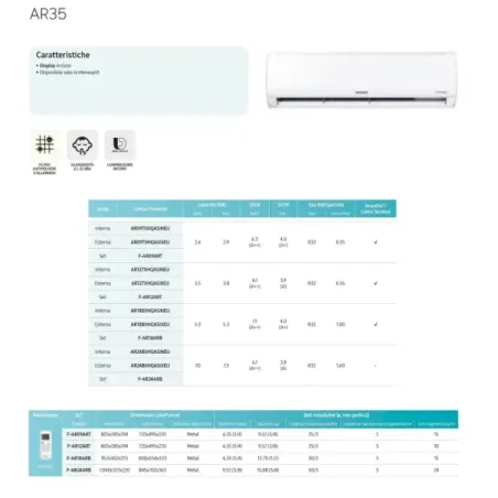 Samsung Mono Split 12000 Btu AR12TXHQASINEU AR12TXHQASIXEU Weiß