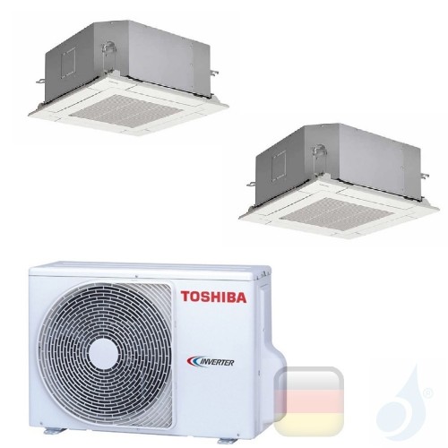 Toshiba Klimaanlagen Duo Split Kassettengerät Slim 60x60 12000+12000 R-32 M13U2MUVG M13U2MUVG 2M18U2AVG A++ A+ 3.5+3.5 kW M13...