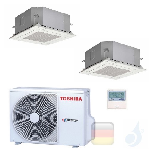 Toshiba Klimaanlagen Duo Split Kassettengerät Slim 60x60 9000+12000 R-32 M10U2MUVG M13U2MUVG 2M18U2AVG A++ A+ 2.5+3.5 kW M10U...