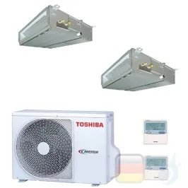 Toshiba Klimaanlagen Duo Split Kanalgerät Slim 60x60 12000+12000 R-32 M13U2DVG M13U2DVG 2M18U2AVG A++ A+ 3.5+3.5 kW M13U2DVG+...